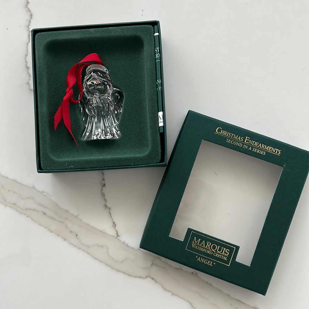 Marquis Waterford crystal Angel ornament. Christmas Endearment series.